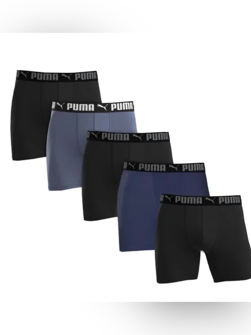 PUMA Men’s 5-Pack Boxer Briefs – Black & Navy sz XL